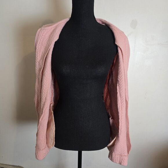 Boyne Valley Weavers Cardigan Wool Sweater Handmade Ireland Medium Full Zip Pink - Picture 7 of 9